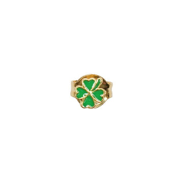 Wilhelmina Garcia Gold Green Clover Stud Earrings 152739543 [P]