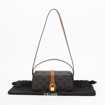 CELINE 女性用クラッチタブトリオンフキャンバスカーフスキンタン 158314747 [P]