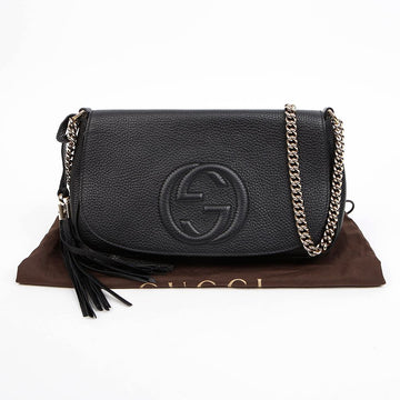 Gucci Soho Tassel Chain Crossbody Bag Black 158335186 [P]
