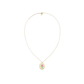 WILHELMINA GARCIA ゴールドチューリップペンダントスキニーチェーンネックレス BLM038-PINK TULIP 152739555 [P]