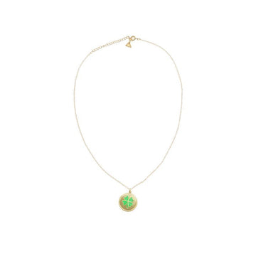 WILHELMINA GARCIA ゴールドクローバーペンダントスキニーチェーンネックレス BLM038-GREEN CLOVER 152739553 [P]