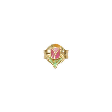 WILHELMINA GARCIA Goldene pinke Tulpen Steckerohrringe BLM032-PINK 152739561 [P]