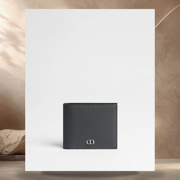 LOUIS VUITTON CD Icon Geldbörse Grau Flanell Geprägt Kalbsleder 158405251 [P]