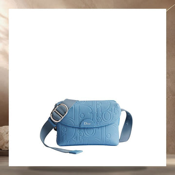 Dior Jet Zipper Strap Bag Mini Light Blue Gravity Grain Leather 2DBCA653MLL_H522 158405679 [P]