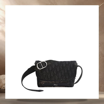 DIOR ジェットフラップストラップバッグミニブラックオブリークジャカード2DBCA627YUS_H03E 158405979 [P]