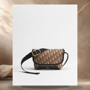 DIOR Jet Flap Strap Bag Mini Braun Oblique Jacquard 2DBCA627YUS_H45E 158406025 [P]