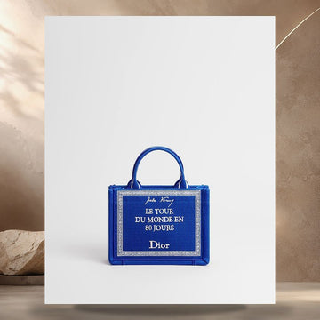 DIOR Mini Tote Bag mit Streifen blau und weiß mit besticktem Cover (20,5 x 16 x 7 cm) 2BTCA649JAL_H052 158406051 [P]