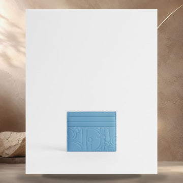 Dior Card Wallet Light Blue Gravity Smooth Leather 158406201 [P]