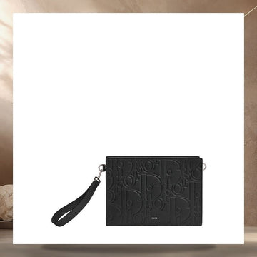 DIOR A5 Dreiecks-Mäppchen Schwarz Gravity Leder 158406196 [P]