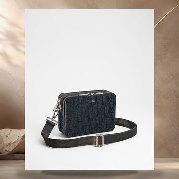 DIOR ストラップジッパーポーチブラックオブリークジャカード2OBBC119YSE_H03E 158406232 [P]