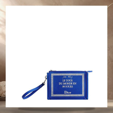 DIOR A5 Dreiecksbeutel Blau & Weiß Buchumschlag Stickerei 158406260 [P]
