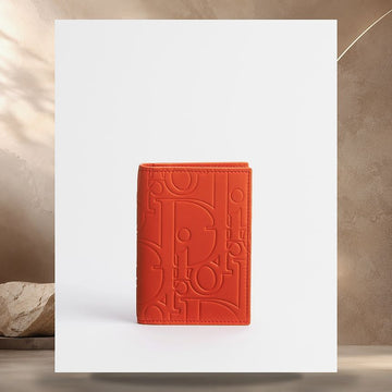 Dior Bifold Card Wallet Orange Gravity Smooth Leather 2ESCH138GVM_H125 158406274 [P]
