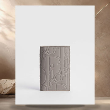 DIOR Bifold-Kartenetui Grey Trianon Gravity Glattes Leder 158406273 [P]