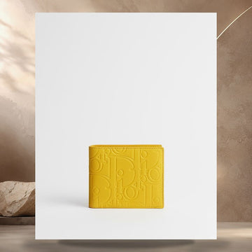 DIOR Bifold Wallet Gelb Gravität Glattes Leder 158406786 [P]