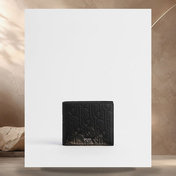 Dior Coin Wallet Black Gravity Leather 158406806 [P]