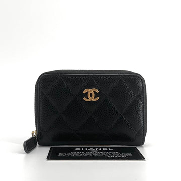 CHANEL キャビア ゴールドジッパーカードケース 158407885 [P]