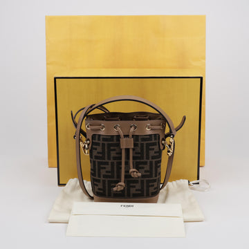 FENDI FF モントレゾ ファブリック ミニバッグ ブラウン 158191735 [P]
