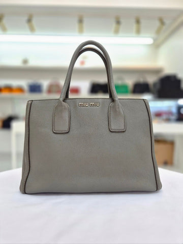 MIU MIU Logo Vitello Leder Tote und Crossbody Tasche 0883 158408767 [P]