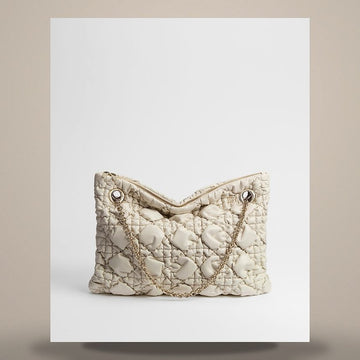 LOUIS VUITTON Milieu La Fore Bag Medium Latte Puppy Macro Cannage Kalbsleder M1415OUYA_M030 158408782 [P]