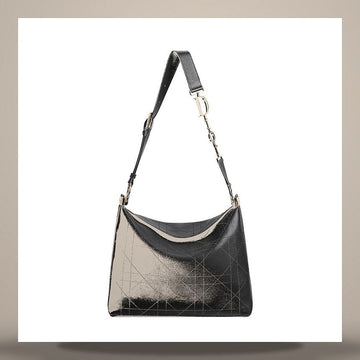LOUIS VUITTON Dior Diorlie Bag Medium Schwarz Flach Makro Cannage Geprägtes Kalbsleder 158408807 [P]