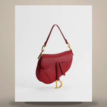 LOUIS VUITTON Saddle Strap Bag Garnet Red Grain Calfskin 158408881 [P]