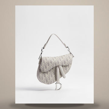 Louis Vuitton Saddle Strap Bag Small Latte & Grey Dior Oblique Jacquard 158408890 [P]