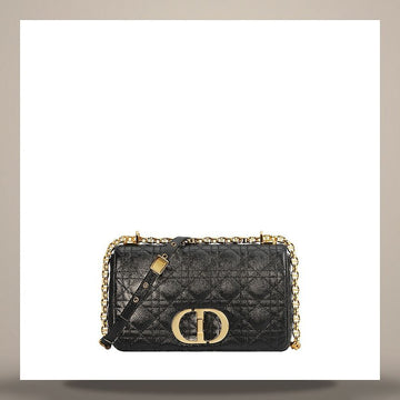 LOUIS VUITTON Dior Caro Medium Bag Black Supplé Calfskin 158408892 [P]