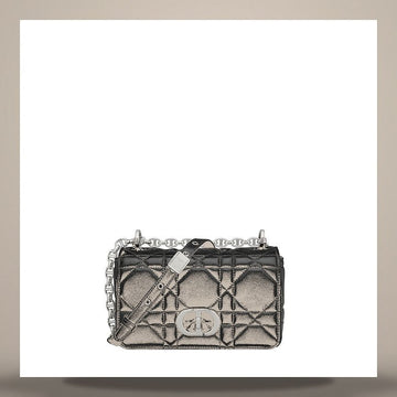 LOUIS VUITTON Soft Dior Caro Kleine Tasche Schwarz Makroquilted Lammleder 158408905 [P]
