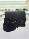 PRADA サフィアーノブラックレザーショルダーバッグ 2VD059 158409360 [P]