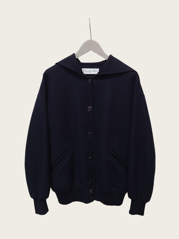 DIOR Navy Wolle Angora Gürtelt Cape Mantel 158409725 [P]