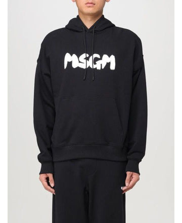 MSGM Brush Stroke Logo Jersey Hooded Tee 3740MM106 247799 99 152204916 [P]