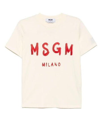 MSGM ブラシドロゴディテールTシャツ 152204919 [P]