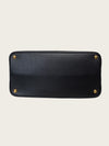 PRADA Schwarze Saffiano Goldene Doppel-Tote Schultertasche Medium 158409737 [P]