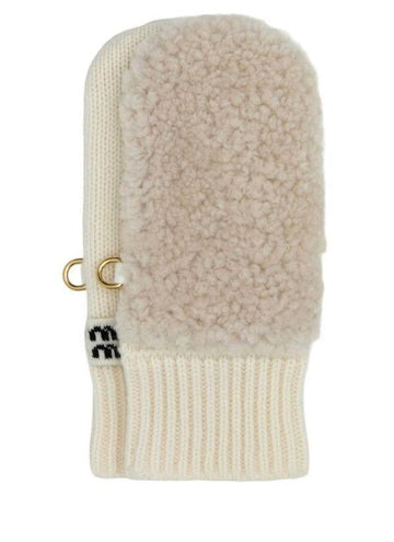 Miu Miu Wool Cashmere Shearling Mittens 5GG203 2CSR F0009 152206322 [P]