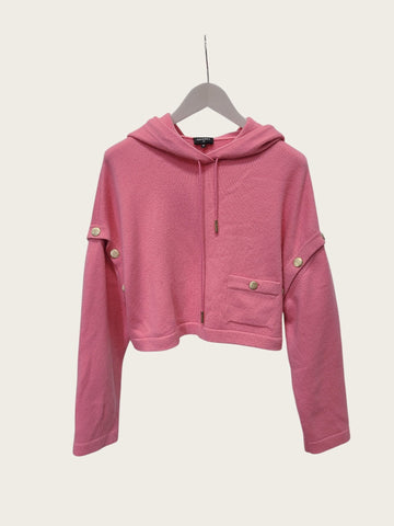 CHANEL Rosa 2WAY Kaschmir Crop Hoodie Strick 158409756 [P]