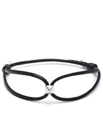 Valentino V Logo Leather Bracelet 152531120 [P]