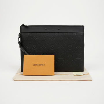 LOUIS VUITTON Männliche Monogramm Schatten Geprägte Leder Clutch 158313764 [P]