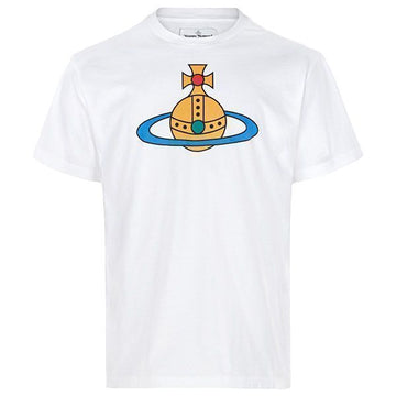 VIVIENNE WESTWOOD ホワイト オーバーサイズ ORB クラシック Tシャツ 3G01004S J001M A401 153690137 [P]