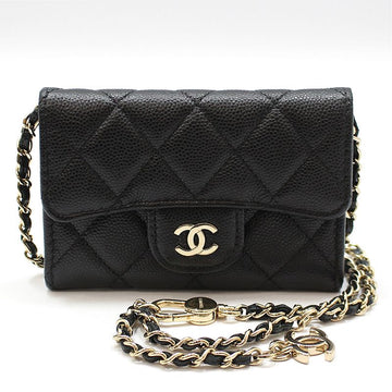 CHANEL Classic Black Caviar Gold Mini Chain Waist Bag Belt Bag AP1983 158410758 [P]