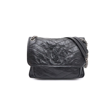 SAINT LAURENT Niki Medium Schultertasche mit Silberkette und Crossbody-Option 03630214 158434687 [P]