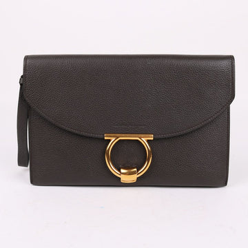 SALVATORE FERRAGAMO ゴールドトーンマゴストラップクラッチバッグ 12345 158434986 [P]