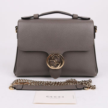 GUCCI Interlocking Gray Top Handle Schultertasche 510302 158434999 [P]