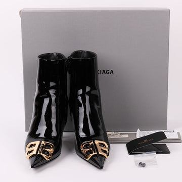Balenciaga Black Patent Leather Ankle Boots 158435050 [P]