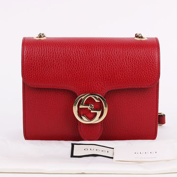 GUCCI インターロッキング スモール レッド チェーンバッグ 510304 158435102 [P]