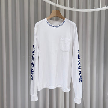 CHROME HEARTS Nekologo Script Longsleeve Weiß Blau 158440694 [P]