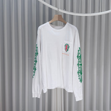 Chrome Hearts Dagger Logo Floral Long Sleeve T-Shirt White (Grade A) / XL 158440897 [P]
