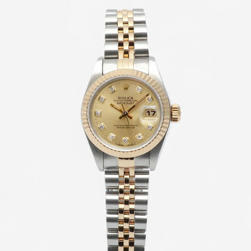 Rolex Datejust 26 Original Diamond Champagne Gold Dial Women's Combi Watch 1999 158459238 [P]