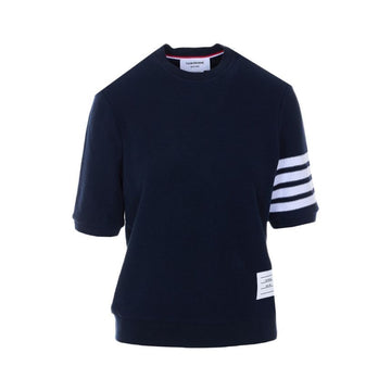 THOM BROWNE 26SS Diagonal Arm Band Texturiertes Piqué 4-Bar T-Shirt Navy FJS222A J0248 415 158461846 [P]