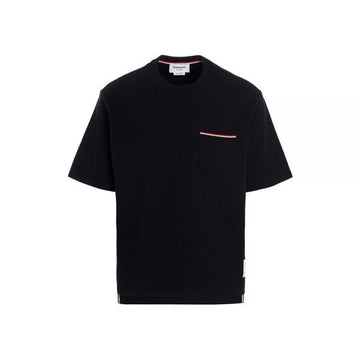 THOM BROWNE 26SS Dreistreifen Pocket T-Shirt Navy MJS183A 07323 415 158461855 [P]