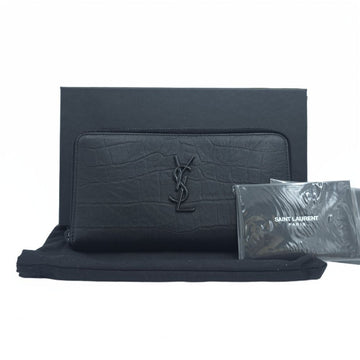 SAINT LAURENT Kassandra Krokodil-Embossed Reißverschluss Rundum Geldbörse Unisex 529899 158463345 [P]
